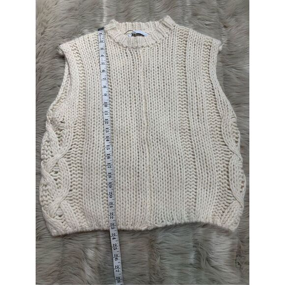 NWT Zara chunky knit wool blend sweater vest Medium - Picture 6 of 7
